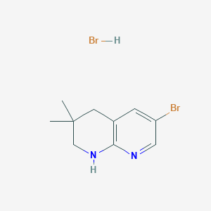 molecular formula C10H14Br2N2 B2973702 6-Bromo-3,3-dimethyl-2,4-dihydro-1H-1,8-naphthyridine;hydrobromide CAS No. 2624139-11-1