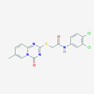 molecular formula C16H12Cl2N4O2S B2973716 N-(3,4-dichlorophenyl)-2-({7-methyl-4-oxo-4H-pyrido[1,2-a][1,3,5]triazin-2-yl}sulfanyl)acetamide CAS No. 896326-04-8