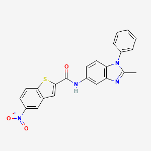 molecular formula C23H16N4O3S B2973732 N-(2-methyl-1-phenyl-1H-1,3-benzodiazol-5-yl)-5-nitro-1-benzothiophene-2-carboxamide CAS No. 392325-61-0