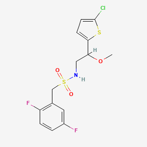 molecular formula C14H14ClF2NO3S2 B2973741 N-[2-(5-chlorothiophen-2-yl)-2-methoxyethyl]-1-(2,5-difluorophenyl)methanesulfonamide CAS No. 2034405-86-0