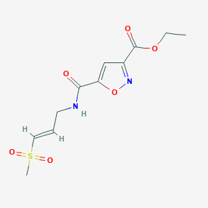 molecular formula C11H14N2O6S B2973745 Ethyl 5-[[(E)-3-methylsulfonylprop-2-enyl]carbamoyl]-1,2-oxazole-3-carboxylate CAS No. 2305573-61-7