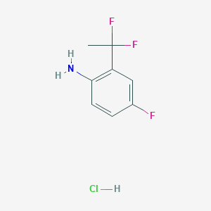 molecular formula C8H9ClF3N B2973752 2-(1,1-Difluoroethyl)-4-fluoroaniline hydrochloride CAS No. 2060061-98-3
