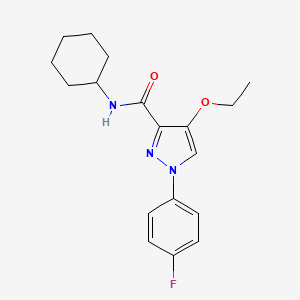 molecular formula C18H22FN3O2 B2973755 N-cyclohexyl-4-ethoxy-1-(4-fluorophenyl)-1H-pyrazole-3-carboxamide CAS No. 1210849-29-8