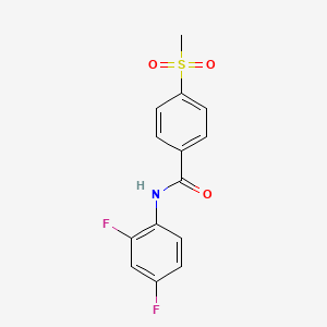 molecular formula C14H11F2NO3S B2973768 N-(2,4-difluorophenyl)-4-(methylsulfonyl)benzamide CAS No. 896348-30-4