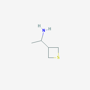 molecular formula C5H11NS B2973775 1-(Thietan-3-yl)ethan-1-amine CAS No. 1545881-38-6