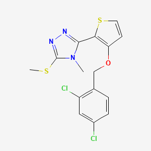B2973781 3-[3-[(2,4-Dichlorophenyl)methoxy]thiophen-2-yl]-4-methyl-5-methylsulfanyl-1,2,4-triazole CAS No. 343375-94-0