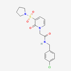 B2973801 N-(4-chlorobenzyl)-2-[2-oxo-3-(pyrrolidin-1-ylsulfonyl)pyridin-1(2H)-yl]acetamide CAS No. 1251608-82-8