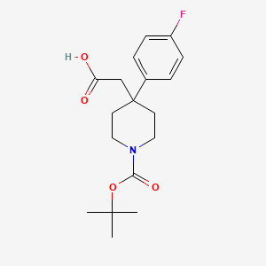 molecular formula C18H24FNO4 B2973820 2-[1-(tert-Butoxycarbonyl)-4-(4-fluorophenyl)piperidin-4-yl]acetic acid CAS No. 644981-80-6