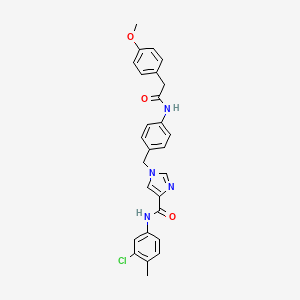 molecular formula C27H25ClN4O3 B2973852 N-(3-chloro-4-methylphenyl)-1-({4-[2-(4-methoxyphenyl)acetamido]phenyl}methyl)-1H-imidazole-4-carboxamide CAS No. 1251622-64-6