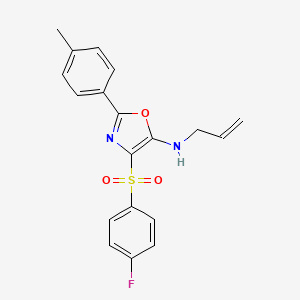 molecular formula C19H17FN2O3S B2973865 N-allyl-4-((4-fluorophenyl)sulfonyl)-2-(p-tolyl)oxazol-5-amine CAS No. 862741-47-7