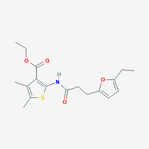 Ethyl 2-(3-(5-ethylfuran-2-yl)propanamido)-4,5-dimethylthiophene-3-carboxylate