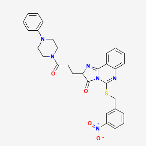 5-{[(3-nitrophenyl)methyl]sulfanyl}-2-[3-oxo-3-(4-phenylpiperazin-1-yl)propyl]-2H,3H-imidazo[1,2-c]quinazolin-3-one