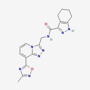 N-((8-(3-methyl-1,2,4-oxadiazol-5-yl)-[1,2,4]triazolo[4,3-a]pyridin-3-yl)methyl)-4,5,6,7-tetrahydro-1H-indazole-3-carboxamide