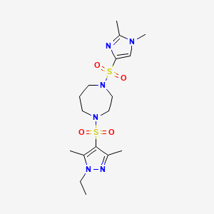 1-((1,2-dimethyl-1H-imidazol-4-yl)sulfonyl)-4-((1-ethyl-3,5-dimethyl-1H-pyrazol-4-yl)sulfonyl)-1,4-diazepane