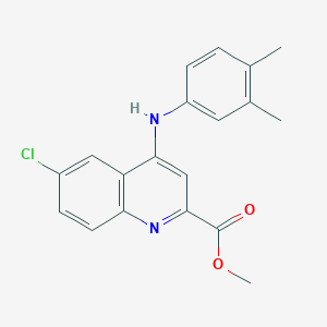 molecular formula C19H17ClN2O2 B2973893 Methyl 6-chloro-4-[(3,4-dimethylphenyl)amino]quinoline-2-carboxylate CAS No. 1207031-06-8