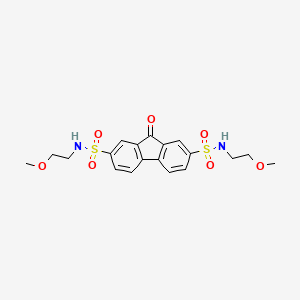 molecular formula C19H22N2O7S2 B2973985 N2,N7-bis(2-methoxyethyl)-9-oxo-9H-fluorene-2,7-disulfonamide CAS No. 327061-07-4