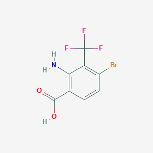molecular formula C8H5BrF3NO2 B2973986 2-Amino-4-bromo-3-(trifluoromethyl)benzoic acid CAS No. 1805624-14-9