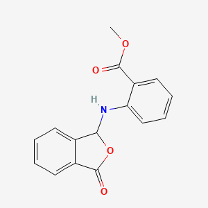 molecular formula C16H13NO4 B2974020 methyl 2-[(3-oxo-1,3-dihydro-2-benzofuran-1-yl)amino]benzoate CAS No. 42974-48-1