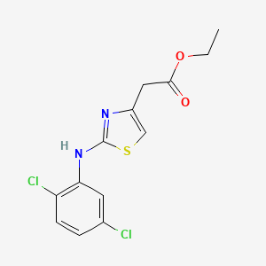 molecular formula C13H12Cl2N2O2S B2974044 Ethyl 2-{2-[(2,5-dichlorophenyl)amino]-1,3-thiazol-4-yl}acetate CAS No. 1492564-32-5