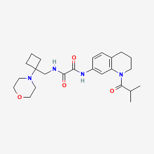molecular formula C24H34N4O4 B2974045 N'-[1-(2-methylpropanoyl)-1,2,3,4-tetrahydroquinolin-7-yl]-N-{[1-(morpholin-4-yl)cyclobutyl]methyl}ethanediamide CAS No. 2380193-61-1