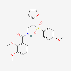 molecular formula C22H23NO7S B2974046 N-[2-(furan-2-yl)-2-(4-methoxybenzenesulfonyl)ethyl]-2,3-dimethoxybenzamide CAS No. 946264-84-2