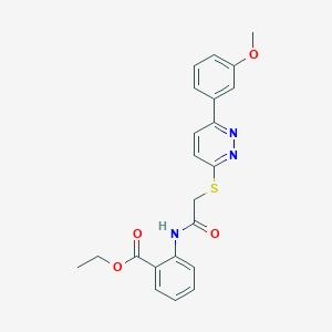 B2974053 Ethyl 2-(2-((6-(3-methoxyphenyl)pyridazin-3-yl)thio)acetamido)benzoate CAS No. 893988-03-9