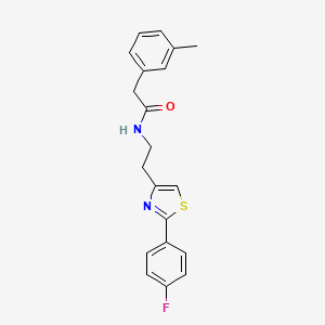 molecular formula C20H19FN2OS B2974088 N-{2-[2-(4-fluorophenyl)-1,3-thiazol-4-yl]ethyl}-2-(3-methylphenyl)acetamide CAS No. 896607-83-3