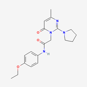 molecular formula C19H24N4O3 B2974110 N-(4-ethoxyphenyl)-2-[4-methyl-6-oxo-2-(pyrrolidin-1-yl)-1,6-dihydropyrimidin-1-yl]acetamide CAS No. 1251621-08-5