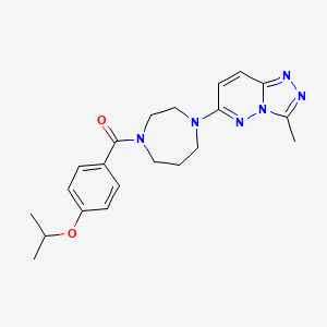 molecular formula C21H26N6O2 B2974111 1-{3-Methyl-[1,2,4]triazolo[4,3-b]pyridazin-6-yl}-4-[4-(propan-2-yloxy)benzoyl]-1,4-diazepane CAS No. 2320823-56-9