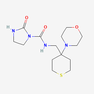 molecular formula C14H24N4O3S B2974140 N-{[4-(morpholin-4-yl)thian-4-yl]methyl}-2-oxoimidazolidine-1-carboxamide CAS No. 2380184-31-4