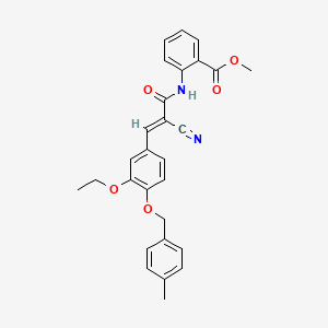 molecular formula C28H26N2O5 B2974169 METHYL 2-[((E)-2-CYANO-3-{3-ETHOXY-4-[(4-METHYLBENZYL)OXY]PHENYL}-2-PROPENOYL)AMINO]BENZOATE CAS No. 380476-33-5