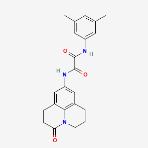 molecular formula C22H23N3O3 B2974196 N'-(3,5-dimethylphenyl)-N-{2-oxo-1-azatricyclo[7.3.1.0^{5,13}]trideca-5,7,9(13)-trien-7-yl}ethanediamide CAS No. 898438-37-4