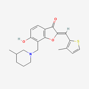 (Z)-6-hydroxy-7-((3-methylpiperidin-1-yl)methyl)-2-((3-methylthiophen-2-yl)methylene)benzofuran-3(2H)-one