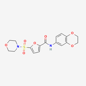 molecular formula C17H18N2O7S B2974215 N-(2,3-dihydro-1,4-benzodioxin-6-yl)-5-(morpholine-4-sulfonyl)furan-2-carboxamide CAS No. 1171520-24-3