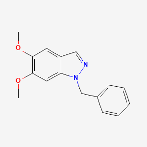 molecular formula C16H16N2O2 B2974217 1-benzyl-5,6-dimethoxy-1H-indazole CAS No. 1513040-86-2