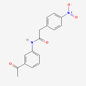 molecular formula C16H14N2O4 B2974222 N-(3-acetylphenyl)-2-(4-nitrophenyl)acetamide CAS No. 573995-04-7