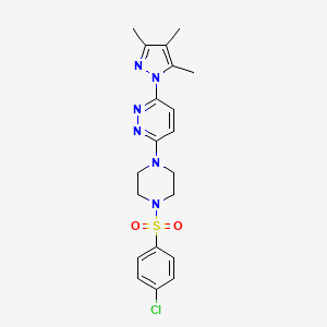 3-(4-((4-chlorophenyl)sulfonyl)piperazin-1-yl)-6-(3,4,5-trimethyl-1H-pyrazol-1-yl)pyridazine
