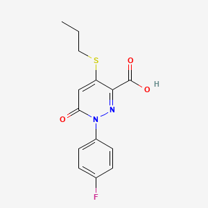 1-(4-Fluorophenyl)-6-oxo-4-(propylsulfanyl)-1,6-dihydro-3-pyridazinecarboxylic acid