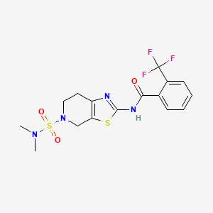 N-(5-(N,N-dimethylsulfamoyl)-4,5,6,7-tetrahydrothiazolo[5,4-c]pyridin-2-yl)-2-(trifluoromethyl)benzamide
