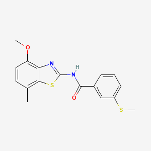 molecular formula C17H16N2O2S2 B2974228 N-(4-methoxy-7-methylbenzo[d]thiazol-2-yl)-3-(methylthio)benzamide CAS No. 896346-91-1