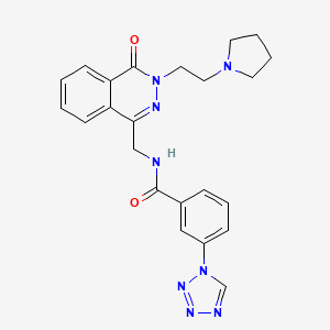 molecular formula C23H24N8O2 B2974241 N-((4-oxo-3-(2-(pyrrolidin-1-yl)ethyl)-3,4-dihydrophthalazin-1-yl)methyl)-3-(1H-tetrazol-1-yl)benzamide CAS No. 1448125-99-2