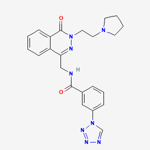 N-((4-oxo-3-(2-(pyrrolidin-1-yl)ethyl)-3,4-dihydrophthalazin-1-yl)methyl)-3-(1H-tetrazol-1-yl)benzamide