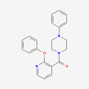 molecular formula C22H21N3O2 B2974244 1-(2-phenoxypyridine-3-carbonyl)-4-phenylpiperazine CAS No. 1022582-89-3