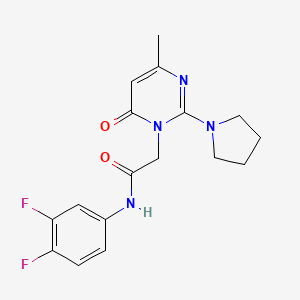 molecular formula C17H18F2N4O2 B2974250 N-(3,4-difluorophenyl)-2-[4-methyl-6-oxo-2-(pyrrolidin-1-yl)-1,6-dihydropyrimidin-1-yl]acetamide CAS No. 1251676-92-2