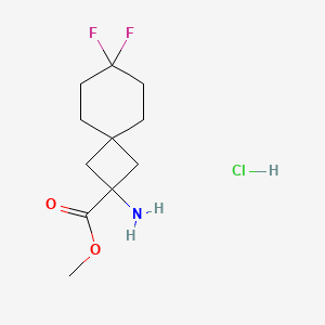 molecular formula C11H18ClF2NO2 B2974251 Methyl 2-amino-7,7-difluorospiro[3.5]nonane-2-carboxylate hcl CAS No. 2503208-95-3