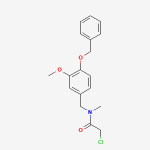 molecular formula C18H20ClNO3 B2974290 N-{[4-(benzyloxy)-3-methoxyphenyl]methyl}-2-chloro-N-methylacetamide CAS No. 923752-67-4