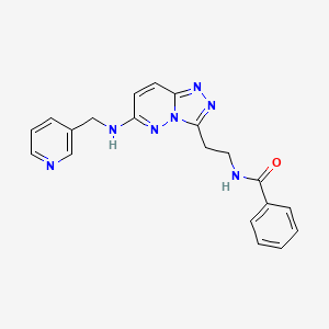 molecular formula C20H19N7O B2974295 N-[2-(6-{[(pyridin-3-yl)methyl]amino}-[1,2,4]triazolo[4,3-b]pyridazin-3-yl)ethyl]benzamide CAS No. 894006-15-6