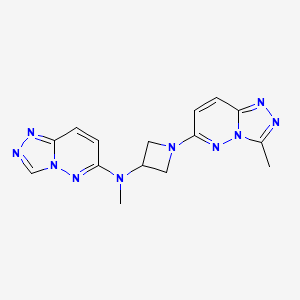 molecular formula C15H16N10 B2974298 N-methyl-1-{3-methyl-[1,2,4]triazolo[4,3-b]pyridazin-6-yl}-N-{[1,2,4]triazolo[4,3-b]pyridazin-6-yl}azetidin-3-amine CAS No. 2202336-37-4