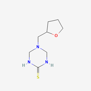 molecular formula C8H15N3OS B2974340 5-(Tetrahydrofuran-2-ylmethyl)-1,4,5,6-tetrahydro-1,3,5-triazine-2-thiol CAS No. 727664-33-7
