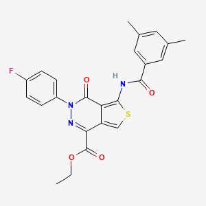 molecular formula C24H20FN3O4S B2974354 ethyl 5-(3,5-dimethylbenzamido)-3-(4-fluorophenyl)-4-oxo-3H,4H-thieno[3,4-d]pyridazine-1-carboxylate CAS No. 851949-10-5
